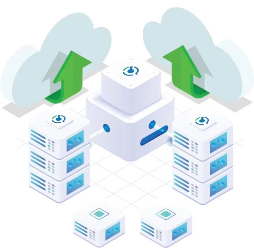 Illustration representing cloud servers